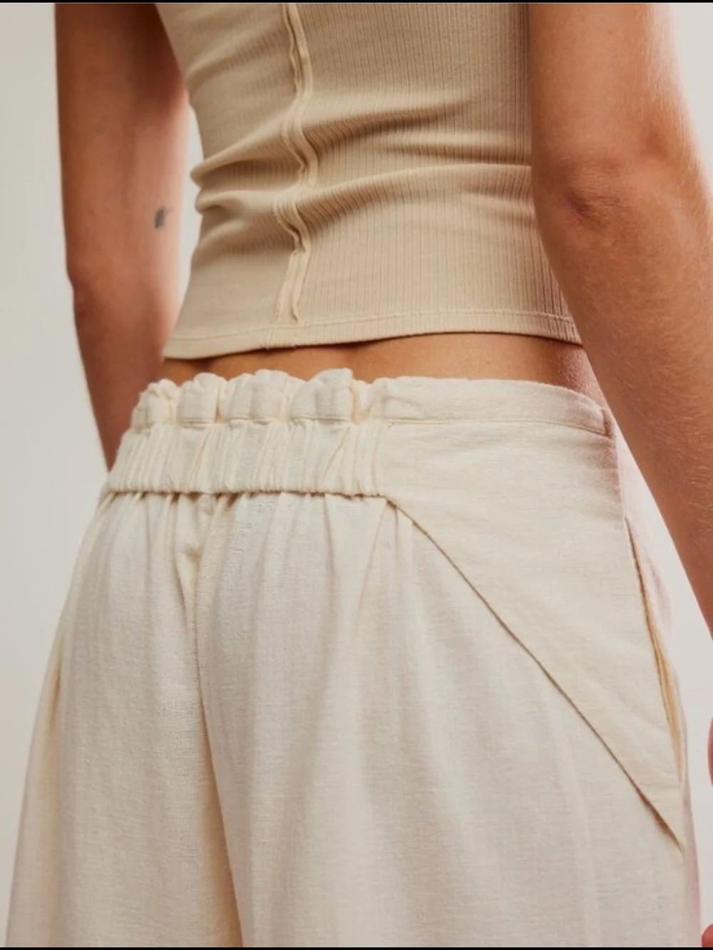 Free People Demi Cotton Linen Pants — Tea Cookie